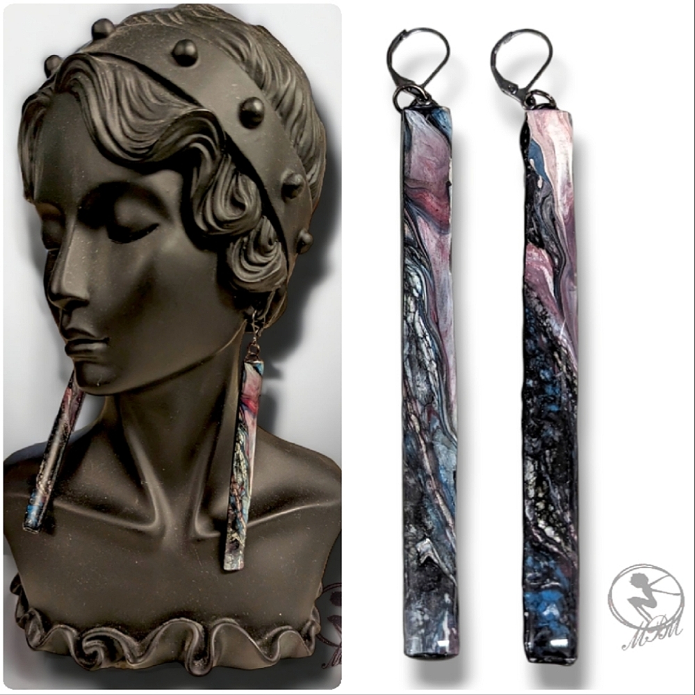 🆕MBM Abstract Hand Painted Drop Dangle Earrings